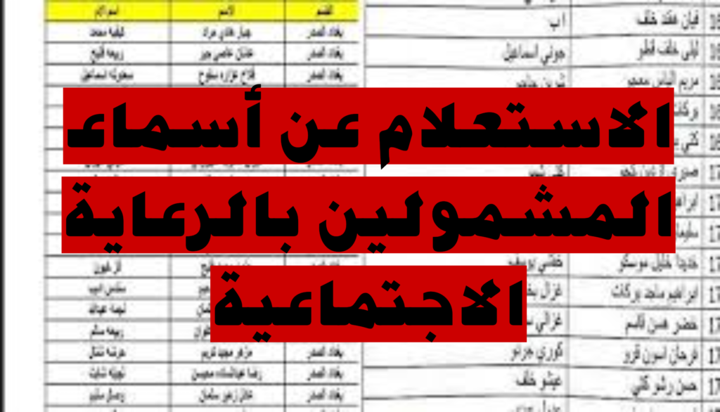 الاستعلام عن أسماء الرعاية الاجتماعية بالعراق الوجبة الأخيرة 2023