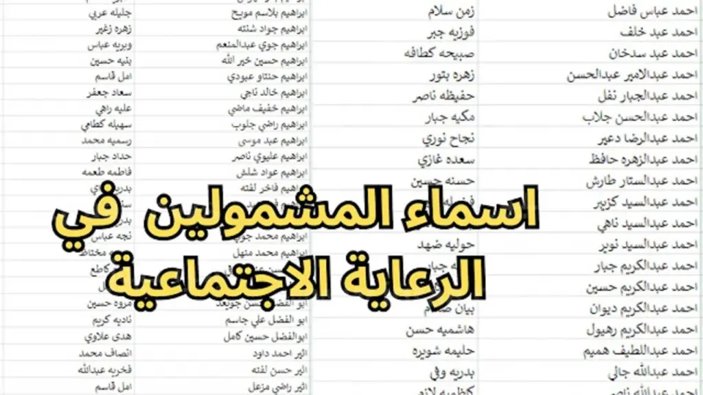 اسماء المشمولين بالرعاية الاجتماعية 2023/2024